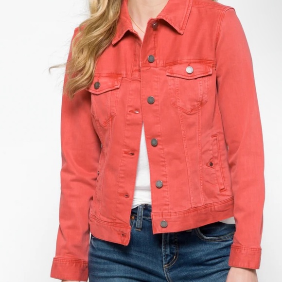 Liverpool | Jackets & Coats | Liverpooltemma Coral Fins Denim Jacket Size S Nwt | Poshmark